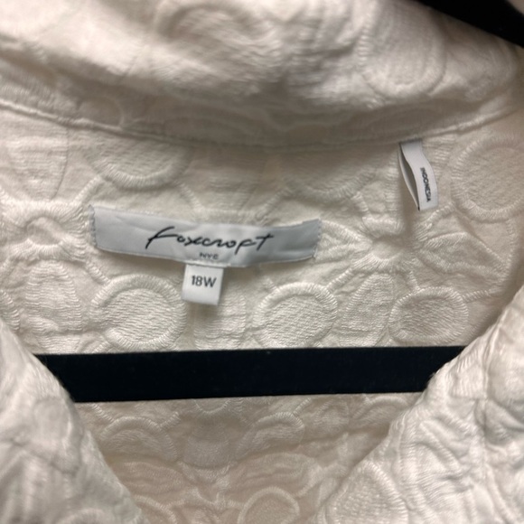 Foxcroft White Relaxed Notched Collar Blouse - Picture 3 of 5